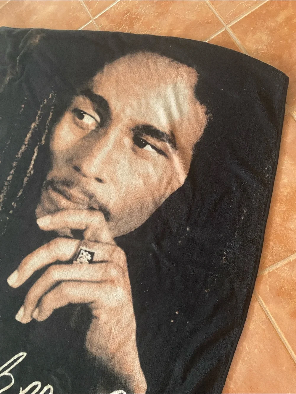 Black Signature Portrait Throw Blanket - Home Art
